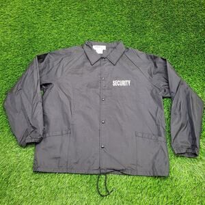 Vintage Security Guard Snap Jacket XL 26x28 Baggy Nylon USA